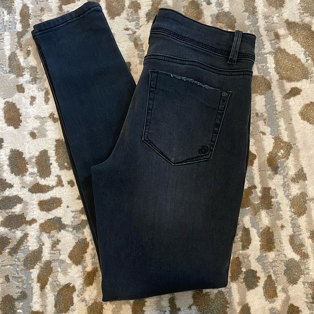 Indigo Rein Juniors Skinny Jeans Grey Black Dark Wash Stretch Mid Rise Size 9